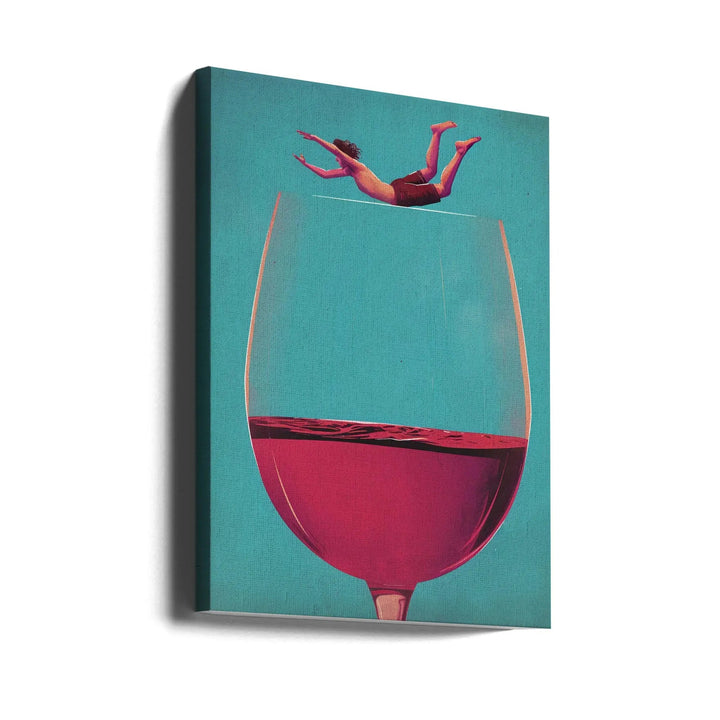 Wine Dive - Stretched Canvas, Poster or Fine Art Print I Heart Wall Art