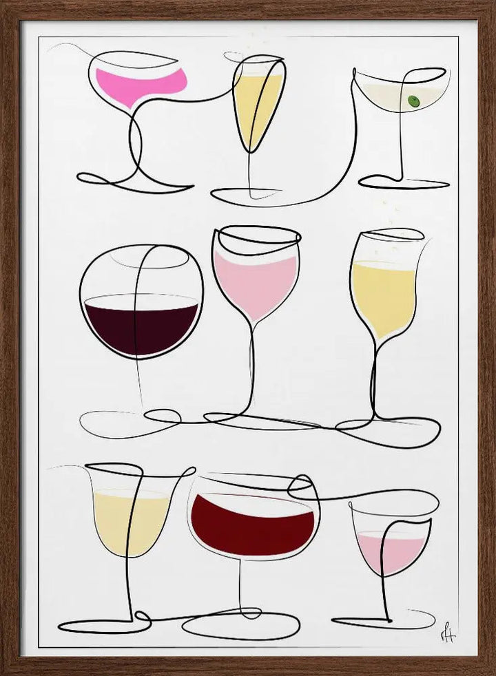 Wine &amp; Drinks - Stretched Canvas, Poster or Fine Art Print I Heart Wall Art