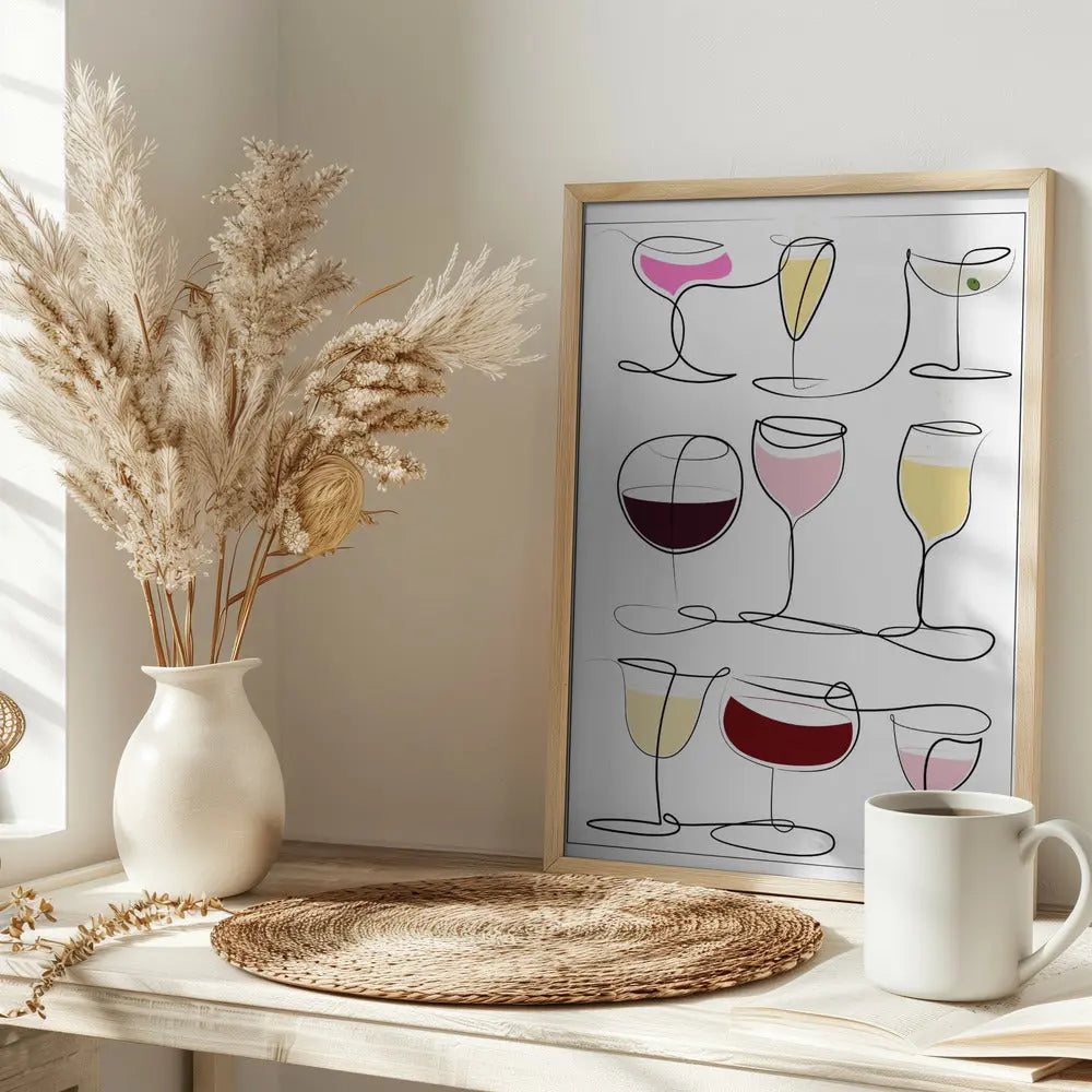Wine &amp; Drinks - Stretched Canvas, Poster or Fine Art Print I Heart Wall Art