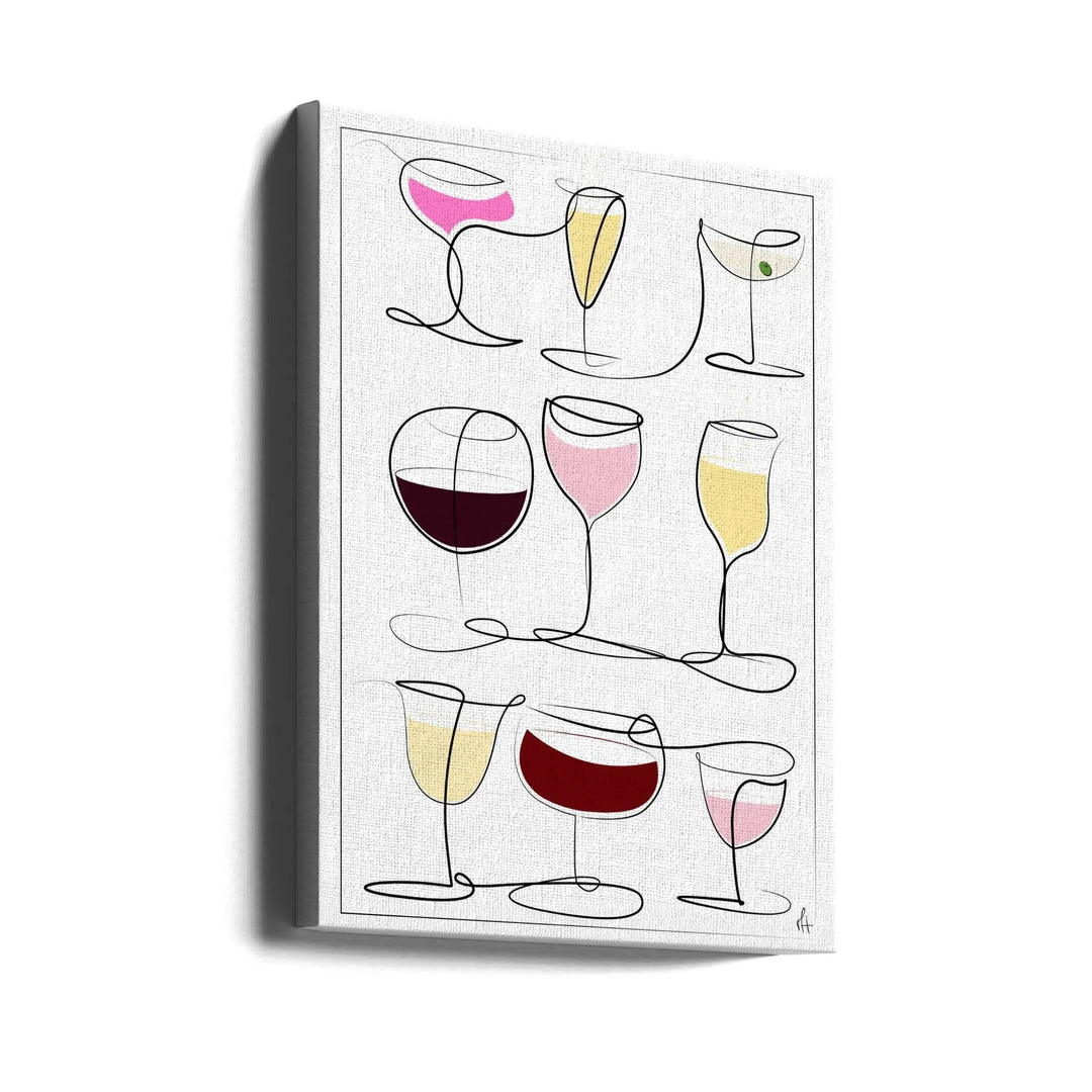 Wine &amp; Drinks - Stretched Canvas, Poster or Fine Art Print I Heart Wall Art