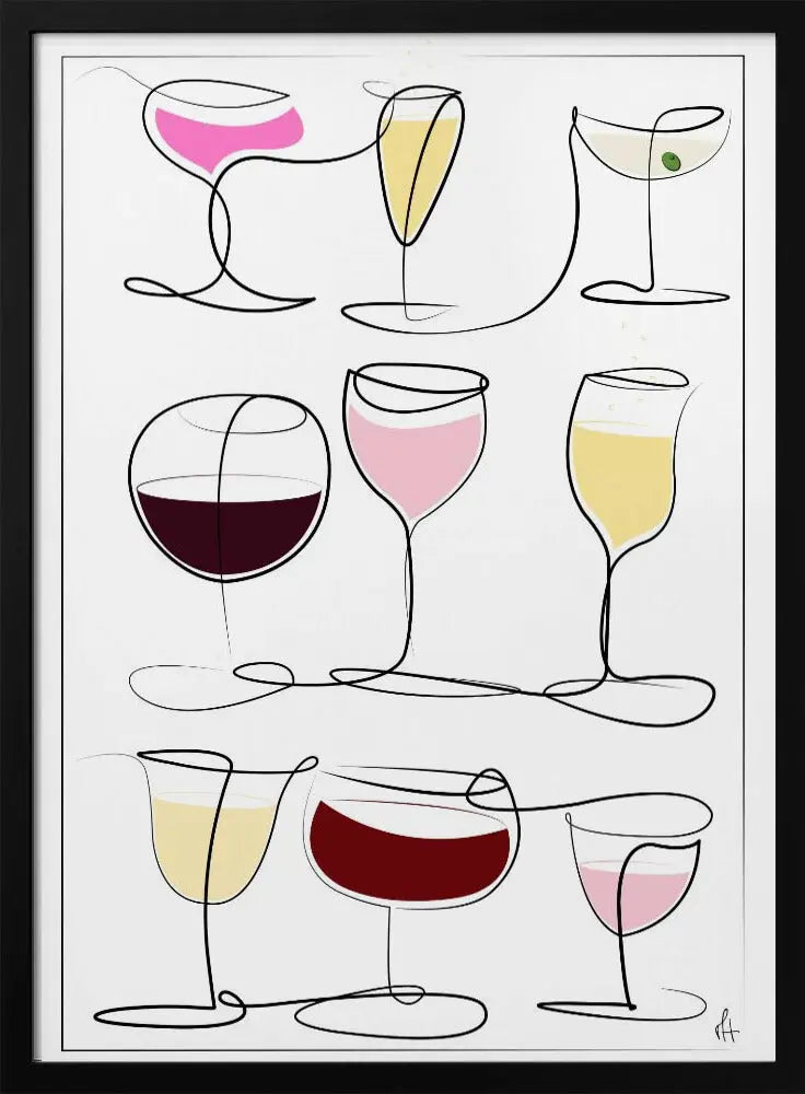Wine &amp; Drinks - Stretched Canvas, Poster or Fine Art Print I Heart Wall Art