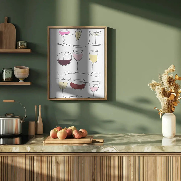 Wine &amp; Drinks - Stretched Canvas, Poster or Fine Art Print I Heart Wall Art