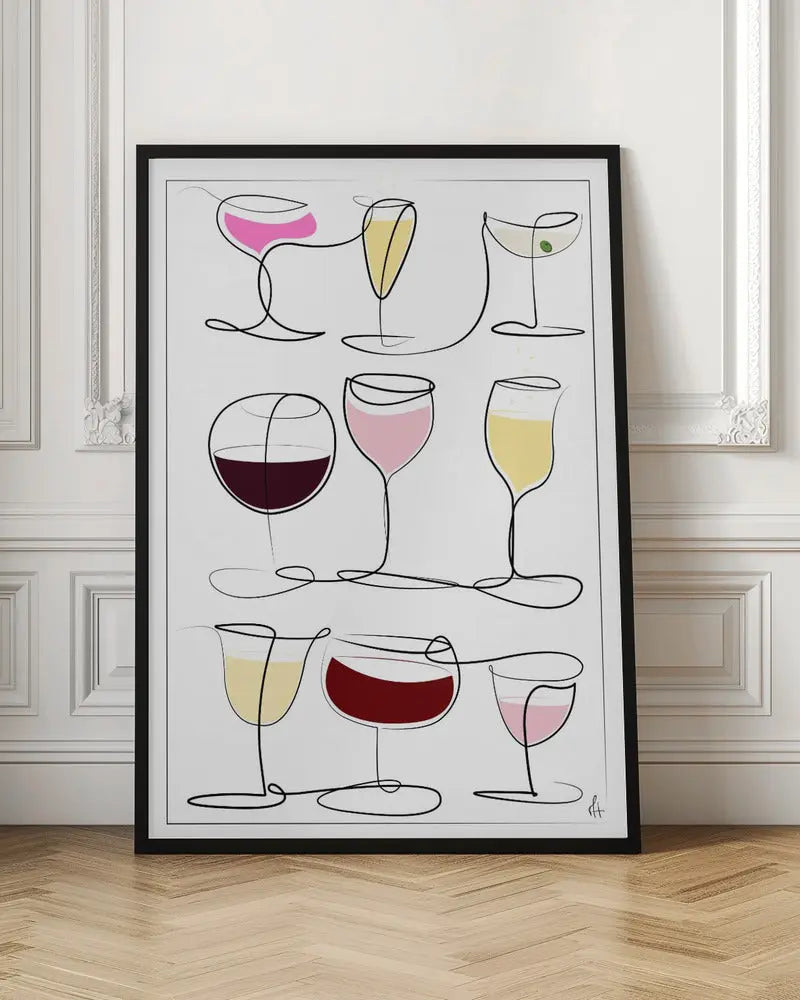Wine &amp; Drinks - Stretched Canvas, Poster or Fine Art Print I Heart Wall Art