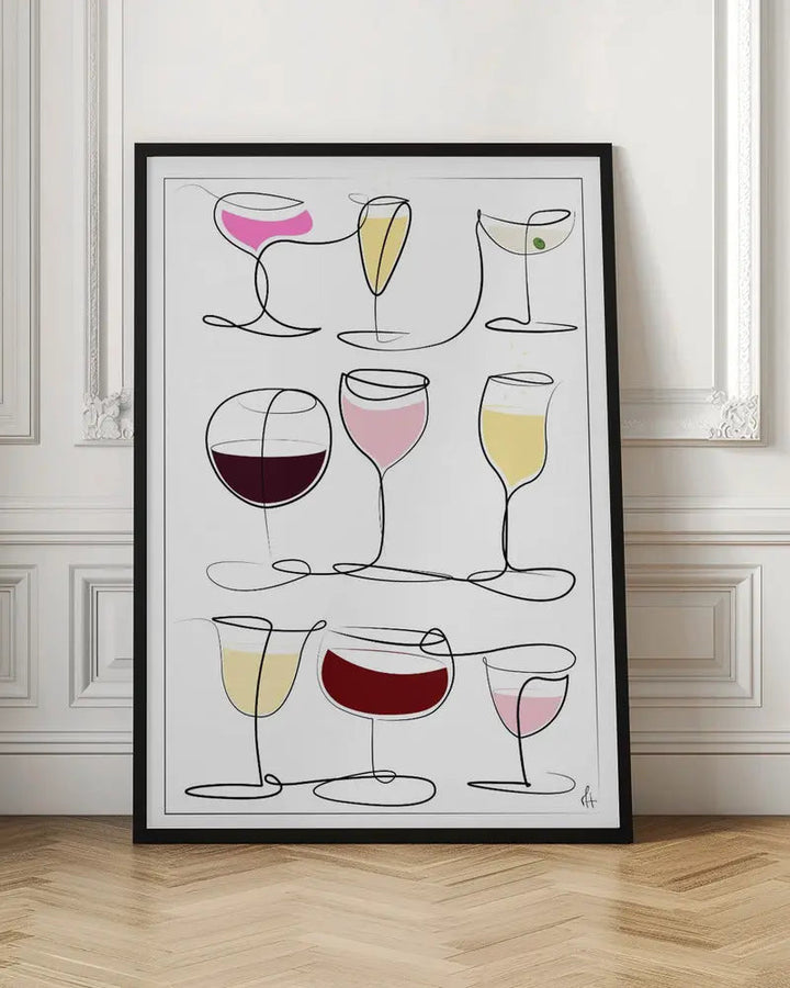 Wine &amp; Drinks - Stretched Canvas, Poster or Fine Art Print I Heart Wall Art