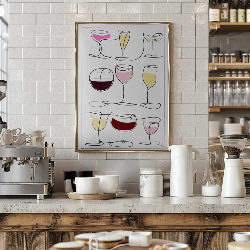 Wine &amp; Drinks - Stretched Canvas, Poster or Fine Art Print I Heart Wall Art