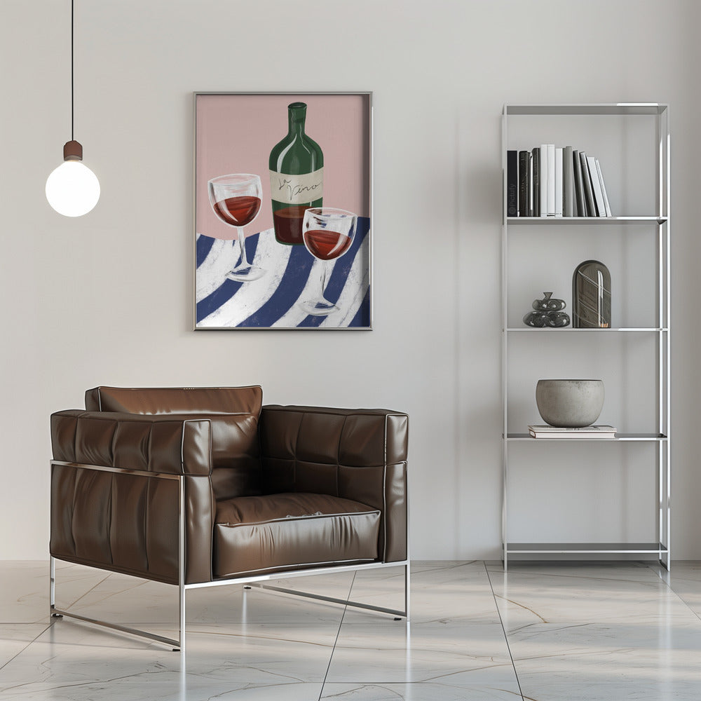 Wine time - Stretched Canvas, Poster or Fine Art Print I Heart Wall Art