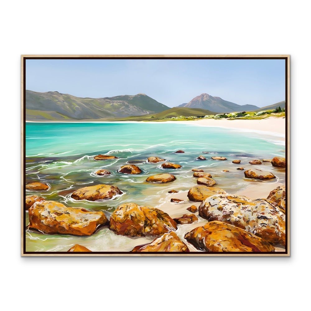 Wineglass Bay - Tasmania Landscape Coastal Stretched Canvas, Poster or Fine Art Print - I Heart Wall Art - Poster Print, Canvas Print or Framed Art Print