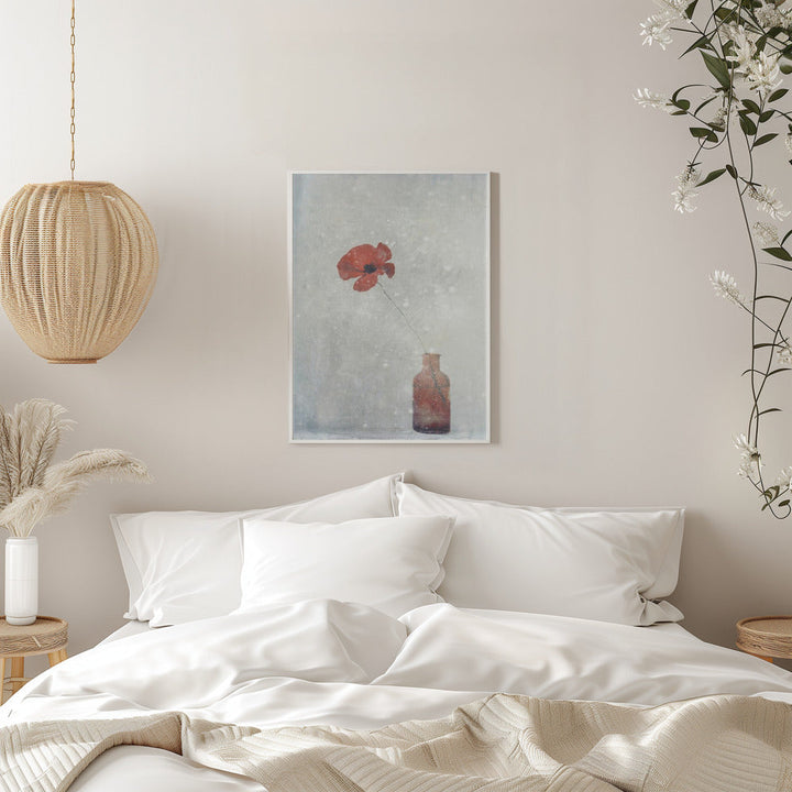 Winter Poppy - Stretched Canvas, Poster or Fine Art Print I Heart Wall Art