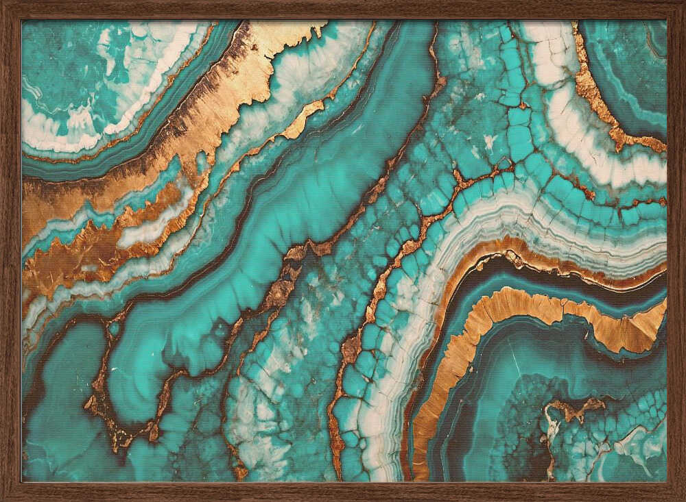 Wirling Patterns In Vibrant Turquoise - Stretched Canvas, Poster or Fine Art Print - I Heart Wall Art - Poster Print, Canvas Print or Framed Art Print