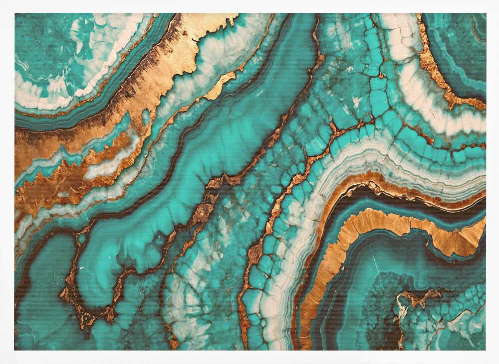 Wirling Patterns In Vibrant Turquoise - Stretched Canvas, Poster or Fine Art Print - I Heart Wall Art - Poster Print, Canvas Print or Framed Art Print