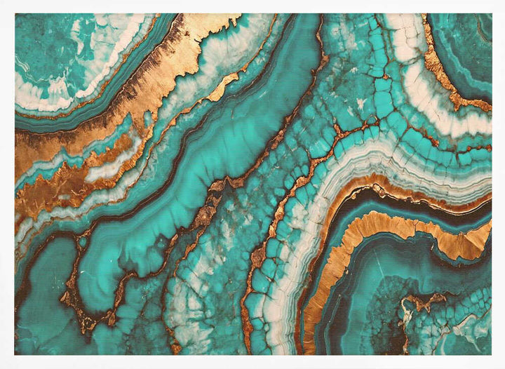 Wirling Patterns In Vibrant Turquoise - Stretched Canvas, Poster or Fine Art Print - I Heart Wall Art - Poster Print, Canvas Print or Framed Art Print