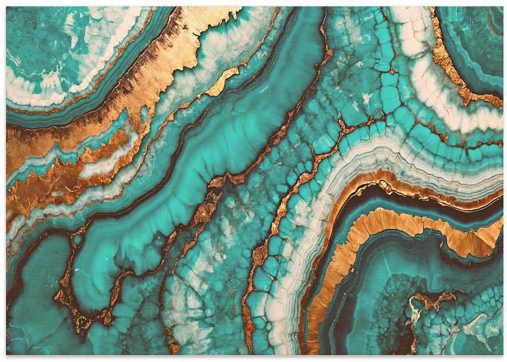 Wirling Patterns In Vibrant Turquoise - Stretched Canvas, Poster or Fine Art Print - I Heart Wall Art - Poster Print, Canvas Print or Framed Art Print