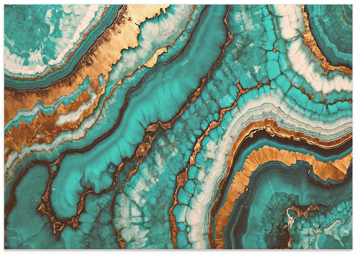 Wirling Patterns In Vibrant Turquoise - Stretched Canvas, Poster or Fine Art Print - I Heart Wall Art - Poster Print, Canvas Print or Framed Art Print