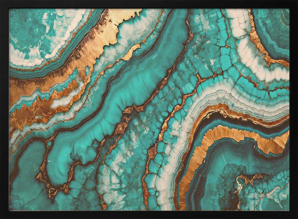 Wirling Patterns In Vibrant Turquoise - Stretched Canvas, Poster or Fine Art Print - I Heart Wall Art - Poster Print, Canvas Print or Framed Art Print