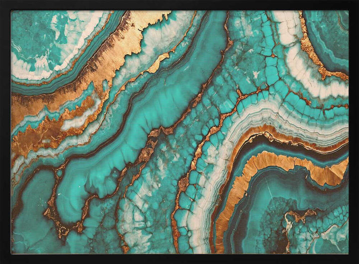 Wirling Patterns In Vibrant Turquoise - Stretched Canvas, Poster or Fine Art Print - I Heart Wall Art - Poster Print, Canvas Print or Framed Art Print