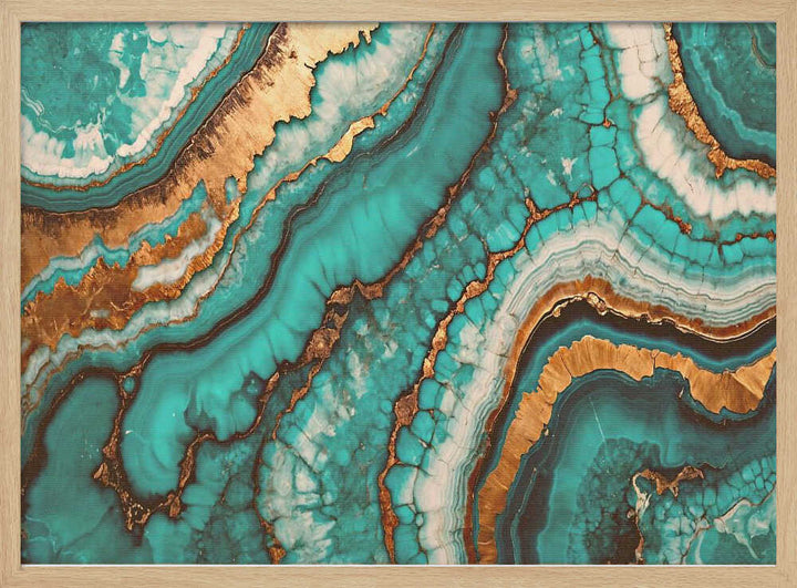 Wirling Patterns In Vibrant Turquoise - Stretched Canvas, Poster or Fine Art Print - I Heart Wall Art - Poster Print, Canvas Print or Framed Art Print