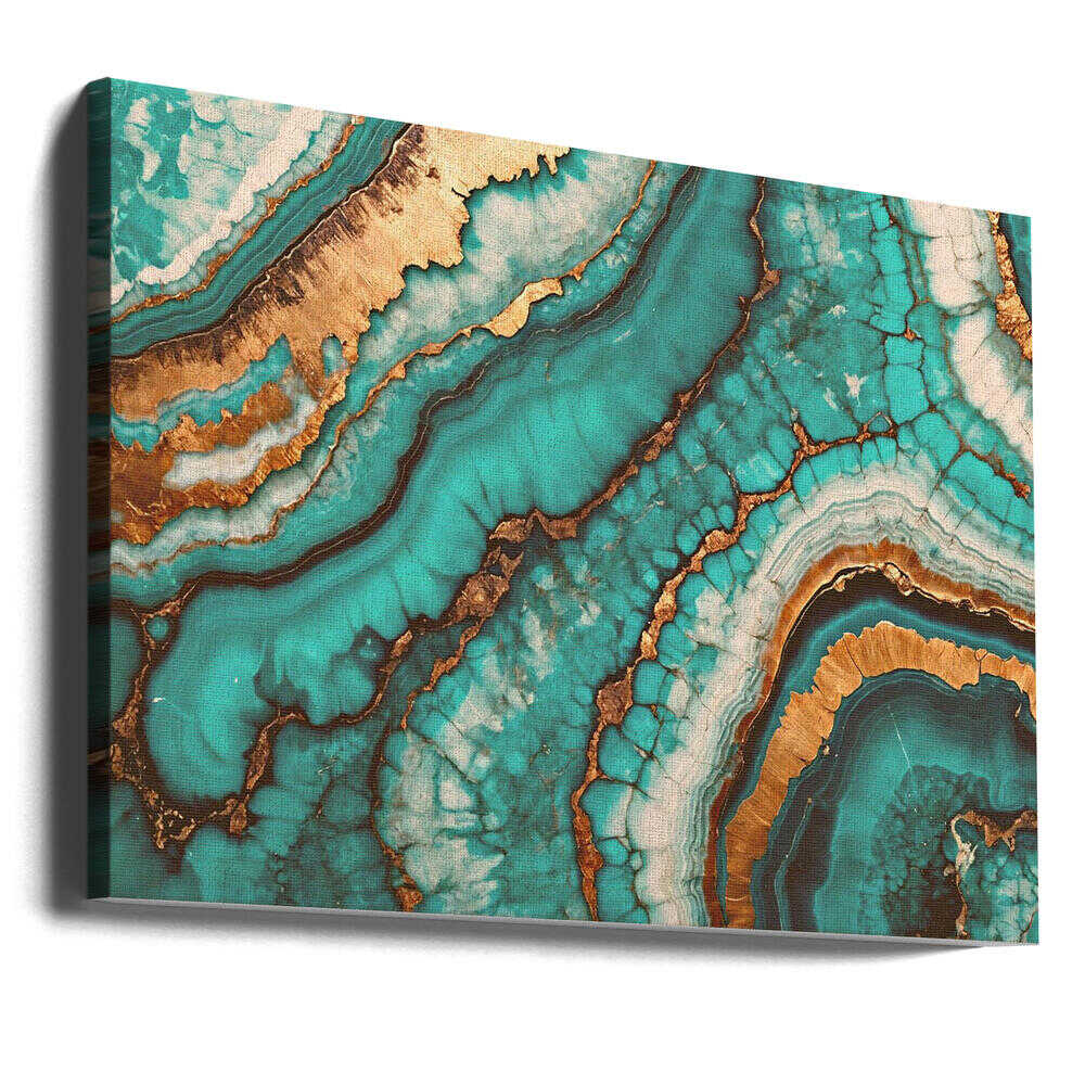 Wirling Patterns In Vibrant Turquoise - Stretched Canvas, Poster or Fine Art Print - I Heart Wall Art - Poster Print, Canvas Print or Framed Art Print