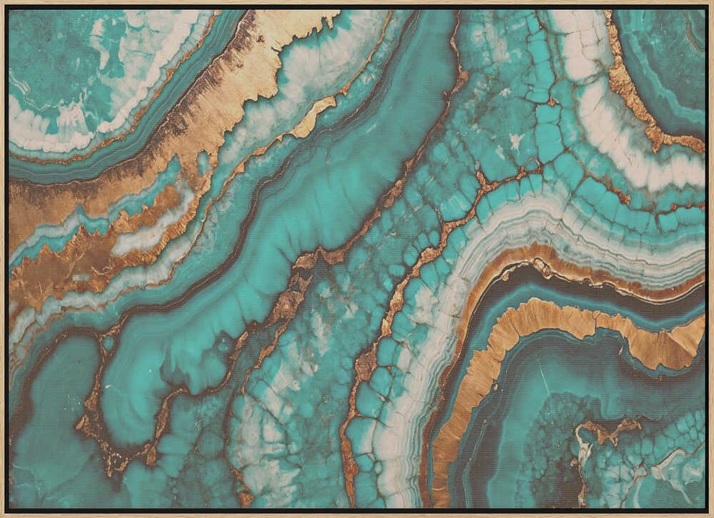 Wirling Patterns In Vibrant Turquoise - Stretched Canvas, Poster or Fine Art Print - I Heart Wall Art - Poster Print, Canvas Print or Framed Art Print