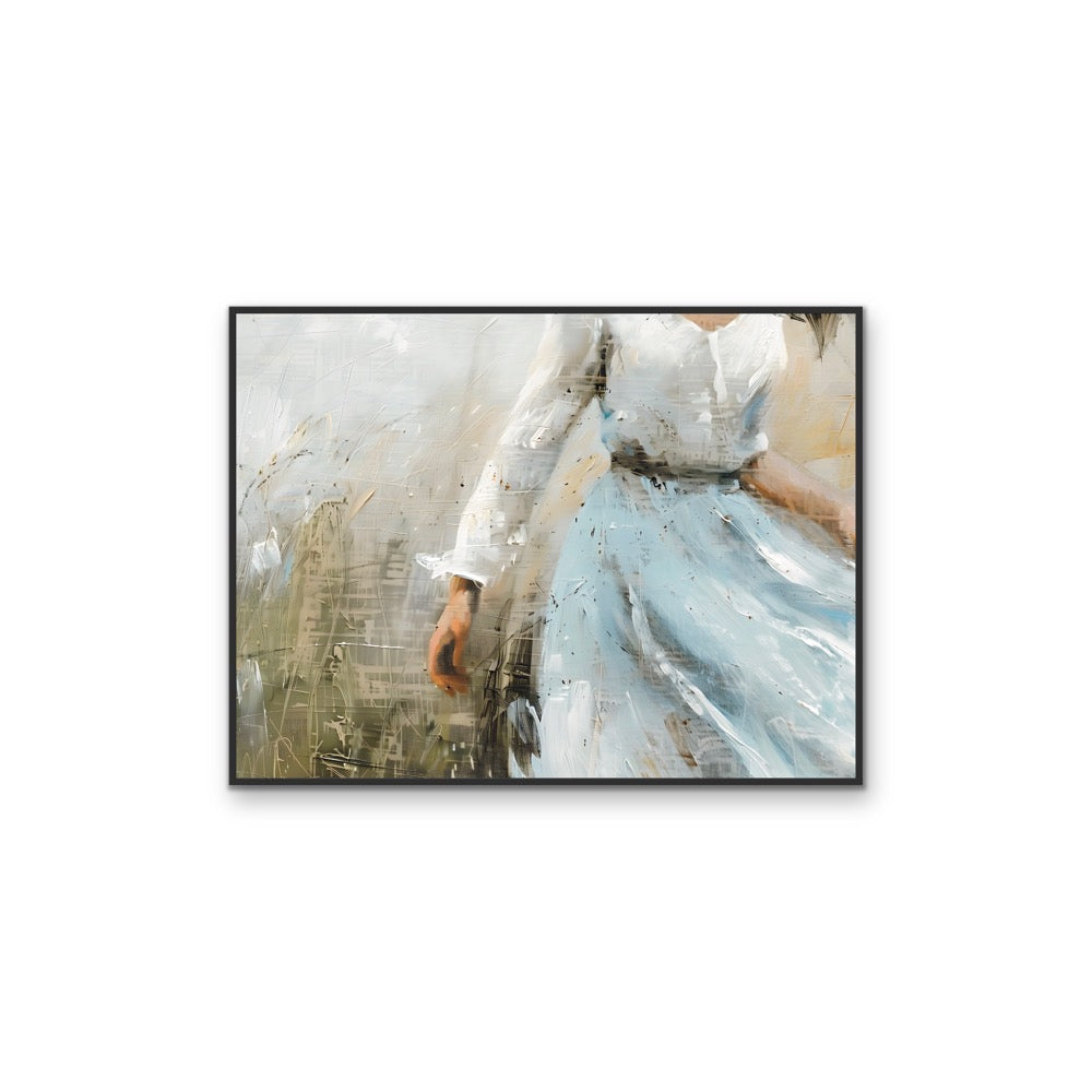 Wisp of Blue - Abstract Woman Amongst the Grass, Stretched Canvas or Wall Art Print I Heart Wall Art
