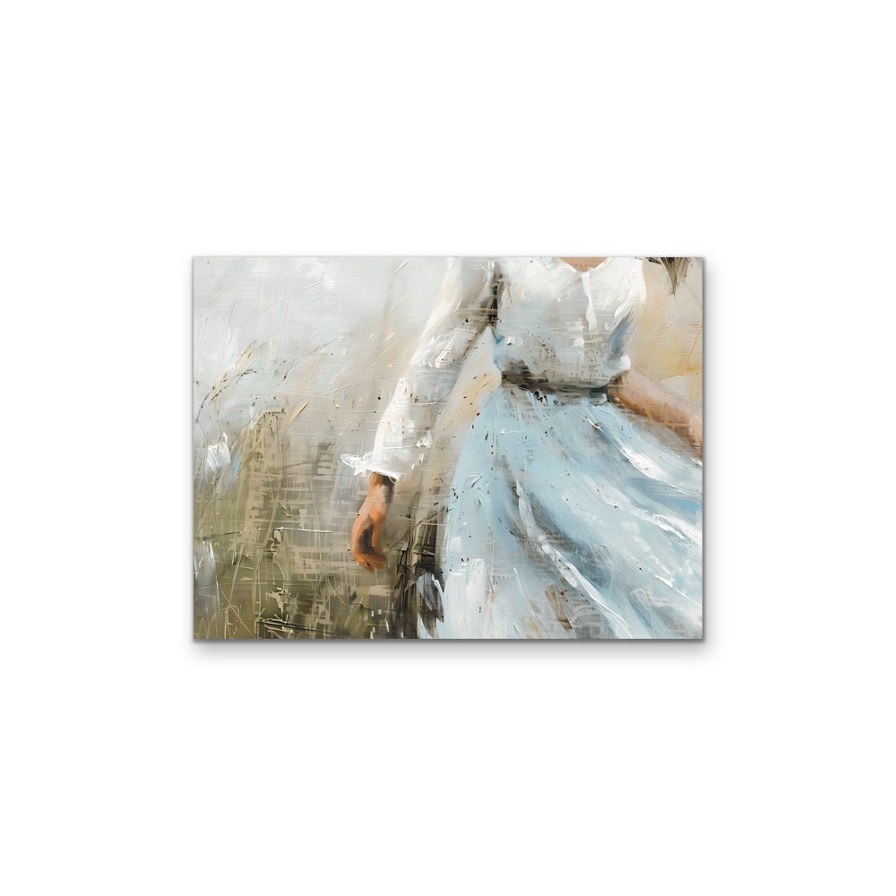 Wisp of Blue - Abstract Woman Amongst the Grass, Stretched Canvas or Wall Art Print I Heart Wall Art