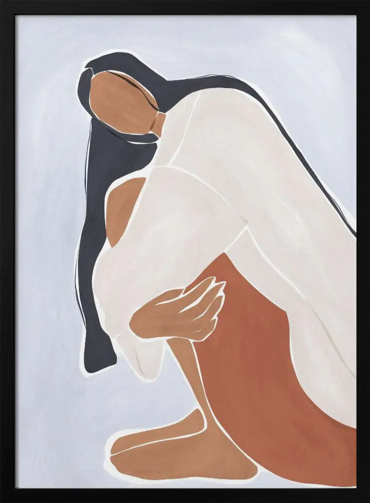 Woman Embracing Herself Print By Ivy Green Illustrations - Stretched Canvas, Poster or Fine Art Print I Heart Wall Art