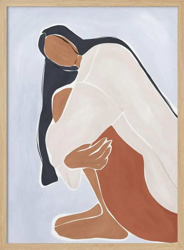 Woman Embracing Herself Print By Ivy Green Illustrations - Stretched Canvas, Poster or Fine Art Print I Heart Wall Art