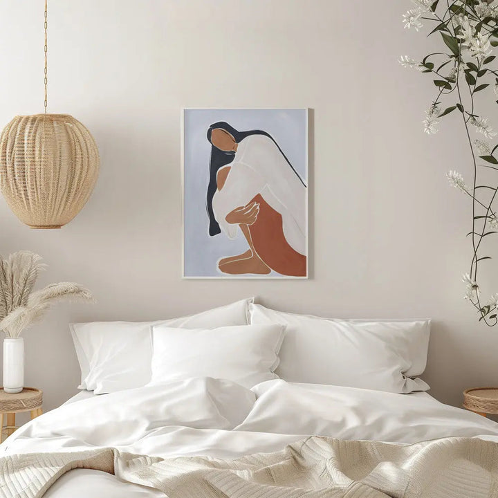 Woman Embracing Herself Print By Ivy Green Illustrations - Stretched Canvas, Poster or Fine Art Print I Heart Wall Art