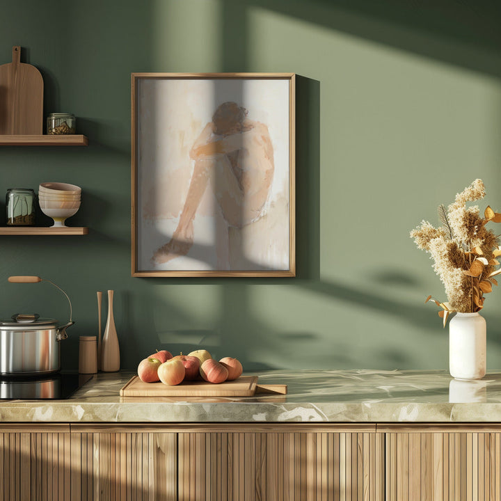 Woman In Bathroom - Stretched Canvas, Poster or Fine Art Print I Heart Wall Art