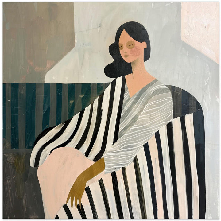 Woman In Recline - Square Stretched Canvas, Poster or Fine Art Print I Heart Wall Art