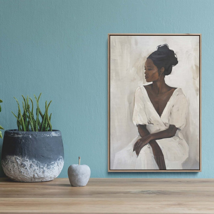 Woman In White - Contemporary Colourful Woman&