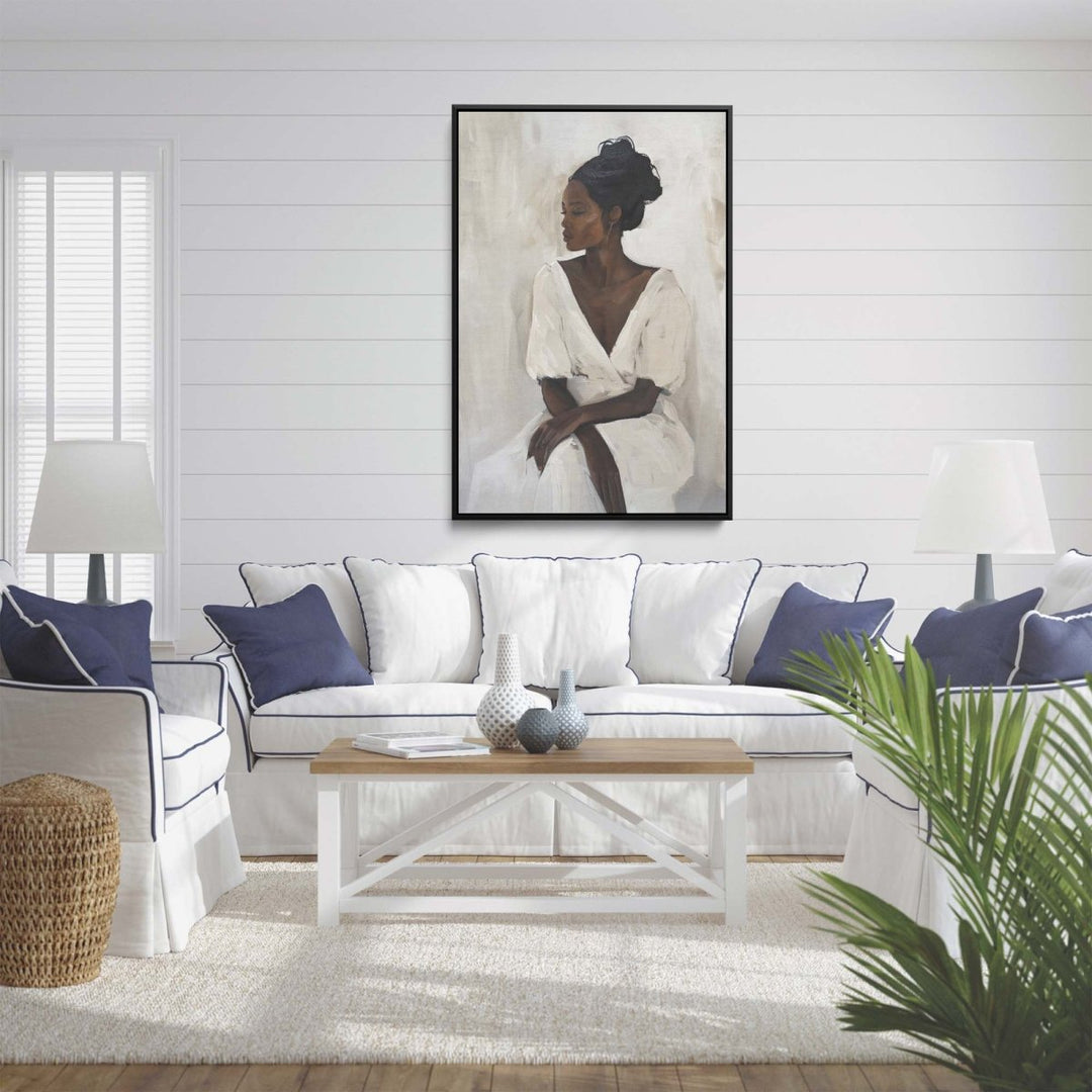 Woman In White - Contemporary Colourful Woman&