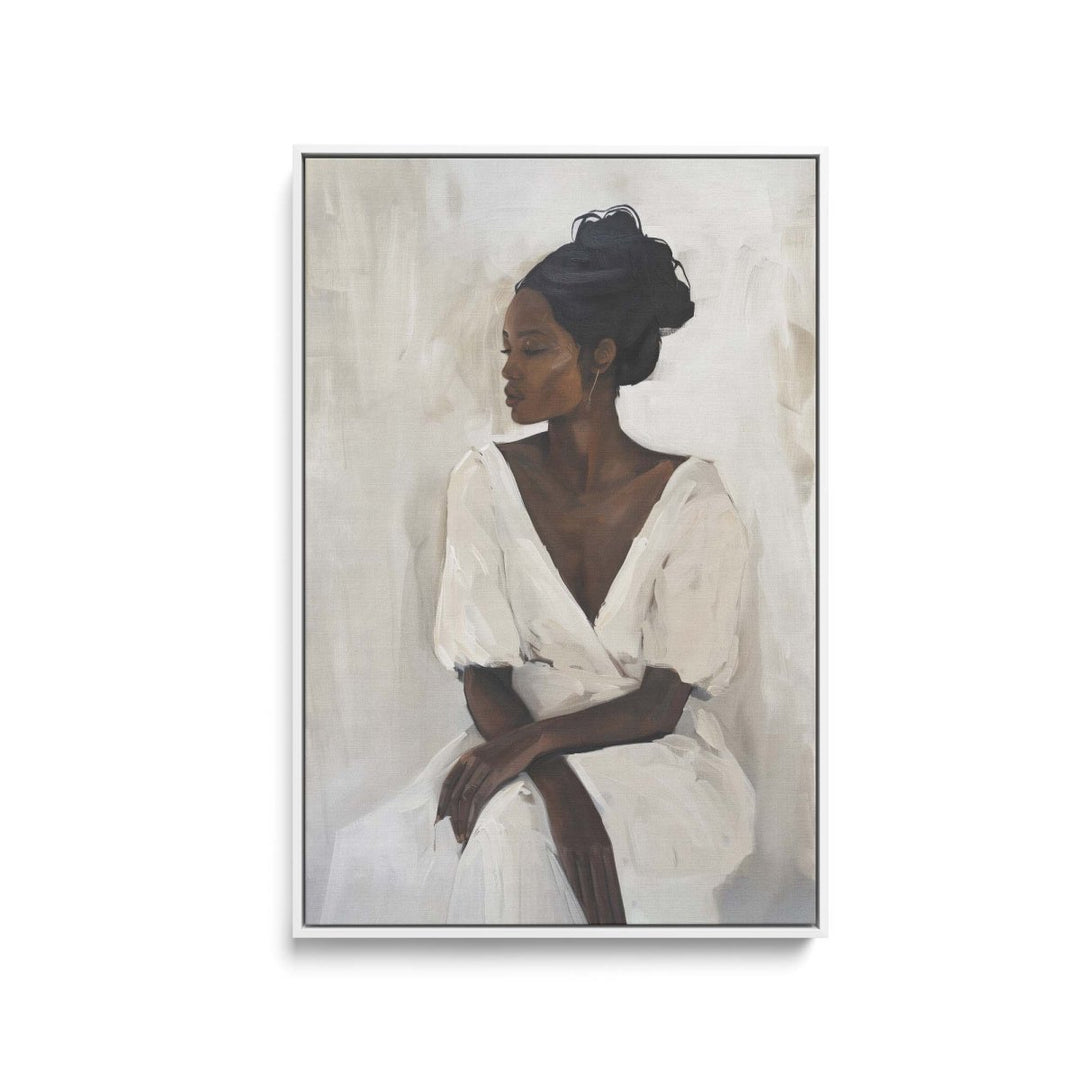 Woman In White - Contemporary Colourful Woman&