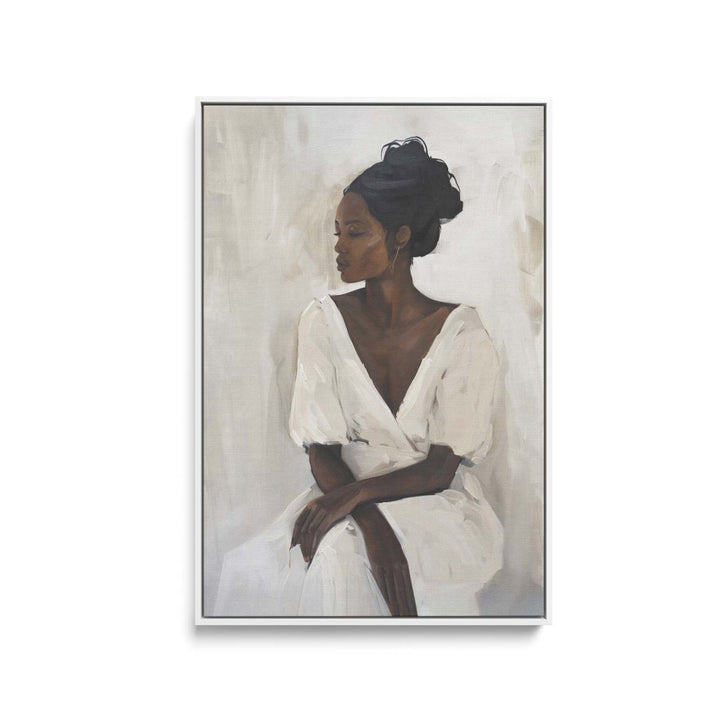 Woman In White - Contemporary Colourful Woman&