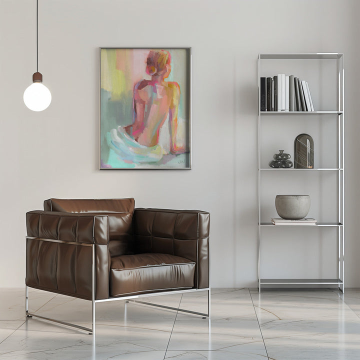 Woman Posing - Stretched Canvas, Poster or Fine Art Print I Heart Wall Art