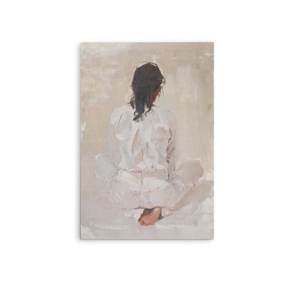 Woman Sitting - Contemporary Faceless Woman Neutral Print - I Heart Wall Art - Poster Print, Canvas Print or Framed Art Print
