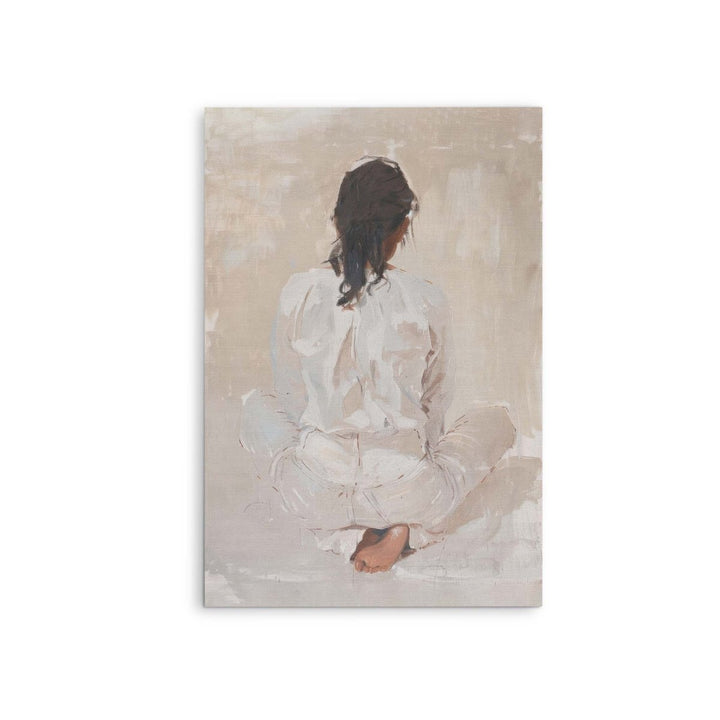 Woman Sitting - Contemporary Faceless Woman Neutral Print - I Heart Wall Art - Poster Print, Canvas Print or Framed Art Print