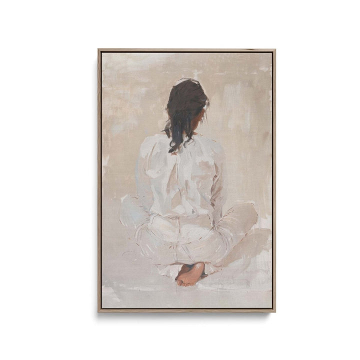 Woman Sitting - Contemporary Faceless Woman Neutral Print - I Heart Wall Art - Poster Print, Canvas Print or Framed Art Print