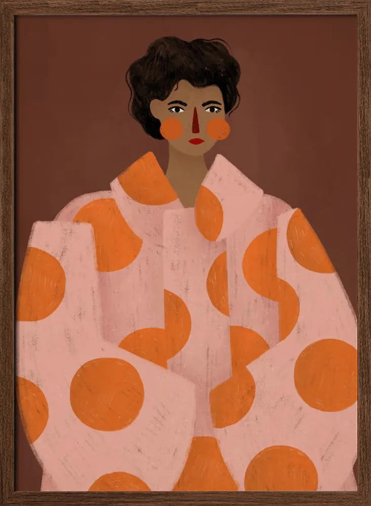 Woman With Orange Dots - Stretched Canvas, Poster or Fine Art Print I Heart Wall Art