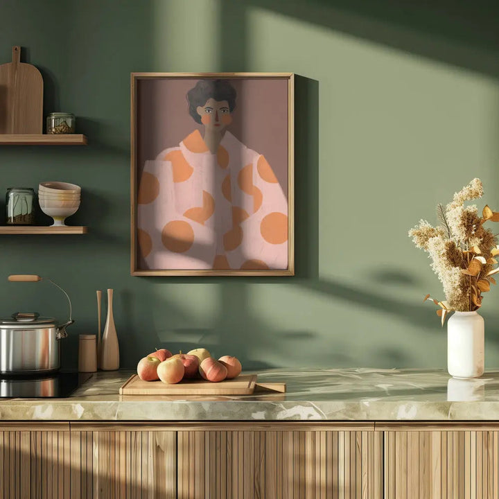 Woman With Orange Dots - Stretched Canvas, Poster or Fine Art Print I Heart Wall Art