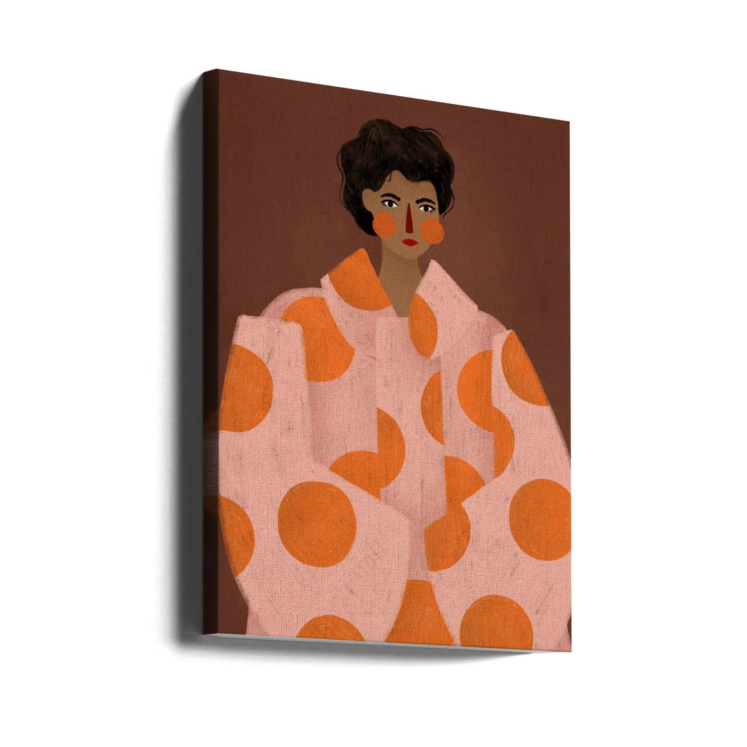 Woman With Orange Dots - Stretched Canvas, Poster or Fine Art Print I Heart Wall Art