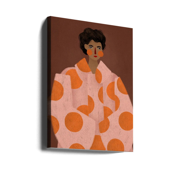 Woman With Orange Dots - Stretched Canvas, Poster or Fine Art Print I Heart Wall Art