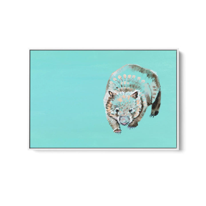 Wombat by Lucy Hawkins - Stretched Canvas Print or Framed Fine Art Print - Artwork I Heart Wall Art Australia 