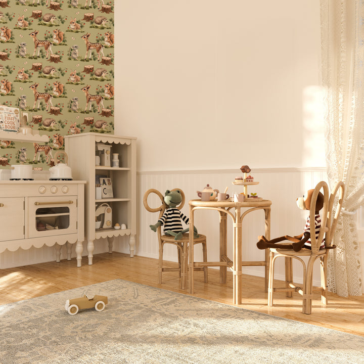 Woodland Scene- Cute Woodland Animal Wallpaper I Heart Wall Art Australia