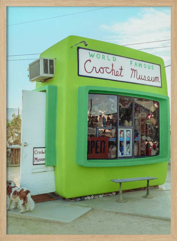 World Famous Crochet Museum - Stretched Canvas, Poster or Fine Art Print - I Heart Wall Art - Poster Print, Canvas Print or Framed Art Print