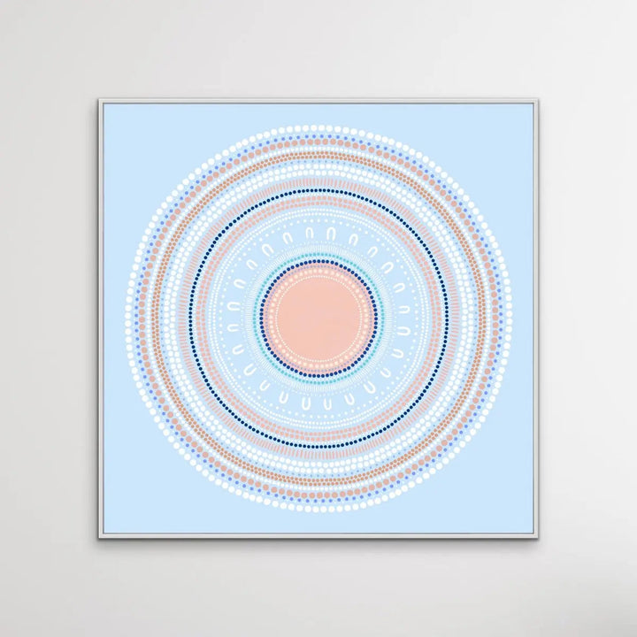 Yarning Circle - Blue - Art Print By Sherri Cummins I Heart Wall Art Australia 