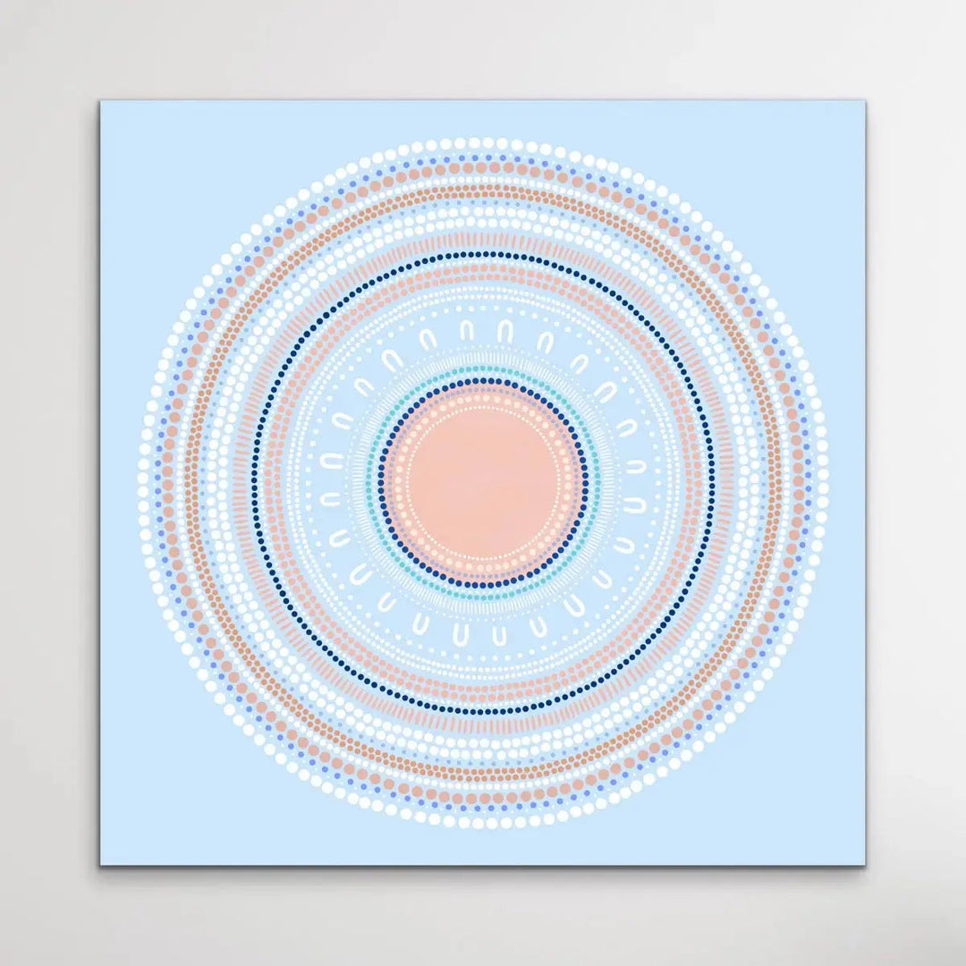 Yarning Circle - Blue - Art Print By Sherri Cummins I Heart Wall Art Australia 