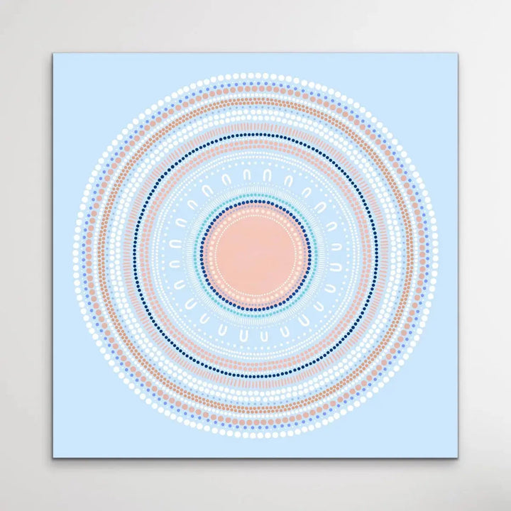 Yarning Circle - Blue - Art Print By Sherri Cummins I Heart Wall Art Australia 