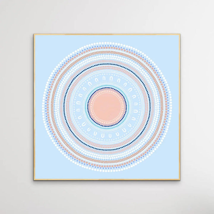 Yarning Circle - Blue - Art Print By Sherri Cummins I Heart Wall Art Australia 