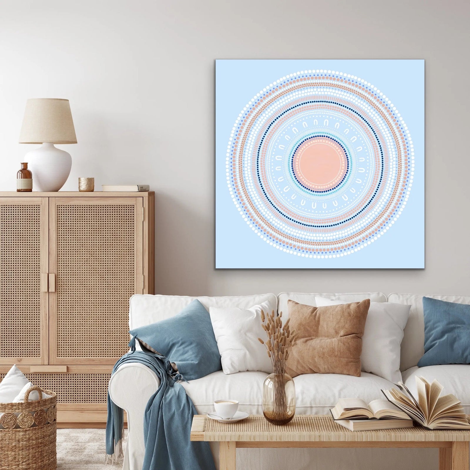Yarning Circle - Blue - Art Print By Sherri Cummins I Heart Wall Art Australia 