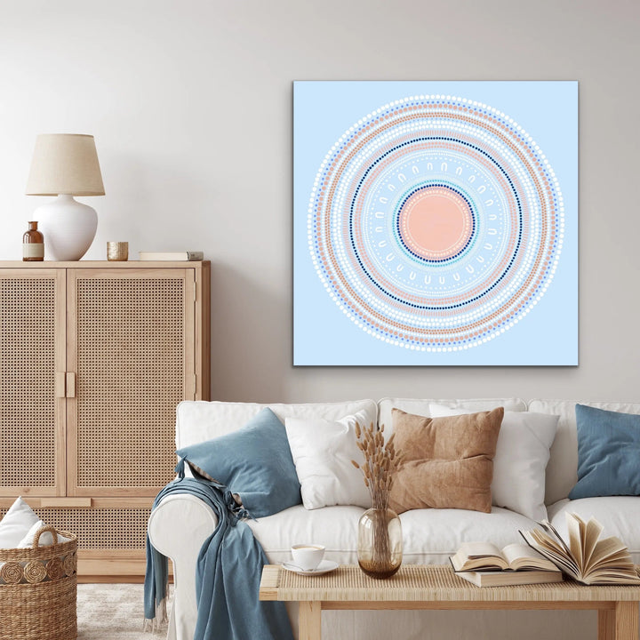 Yarning Circle - Blue - Art Print By Sherri Cummins I Heart Wall Art Australia 